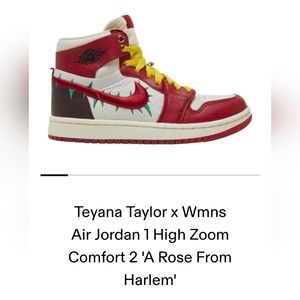 TEYANA TAYLOR X WMNS AIR JORDAN 1 HIGH ZOOM COMFORT 2 'A ROSE FROM HARLEM SZ 8.5